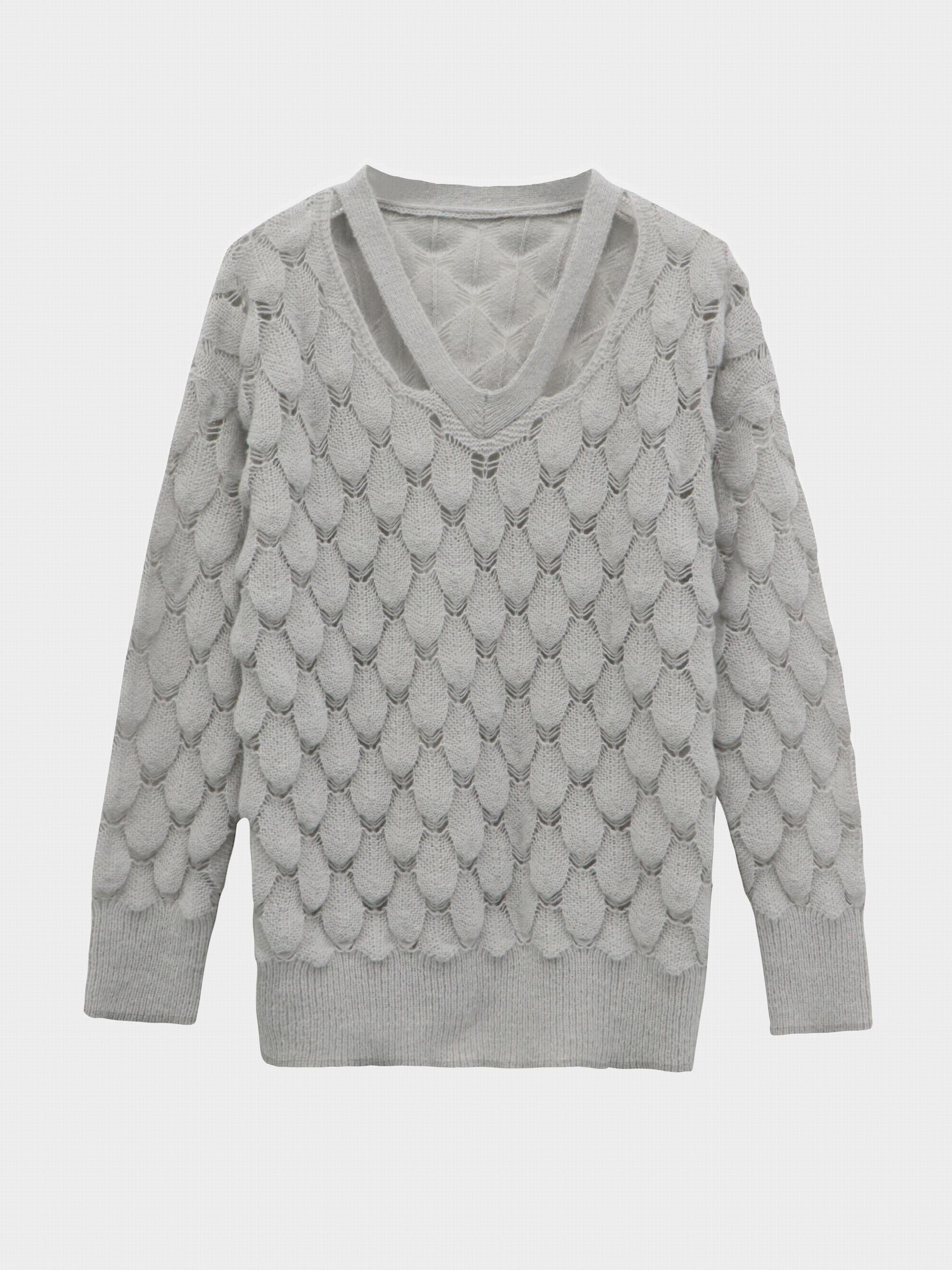 V Neck Long Sleeve Sweater Women's Clothing