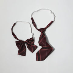 Red Striped Bow Tie Classic Neck Tie College Style Adjustable Bow Tie