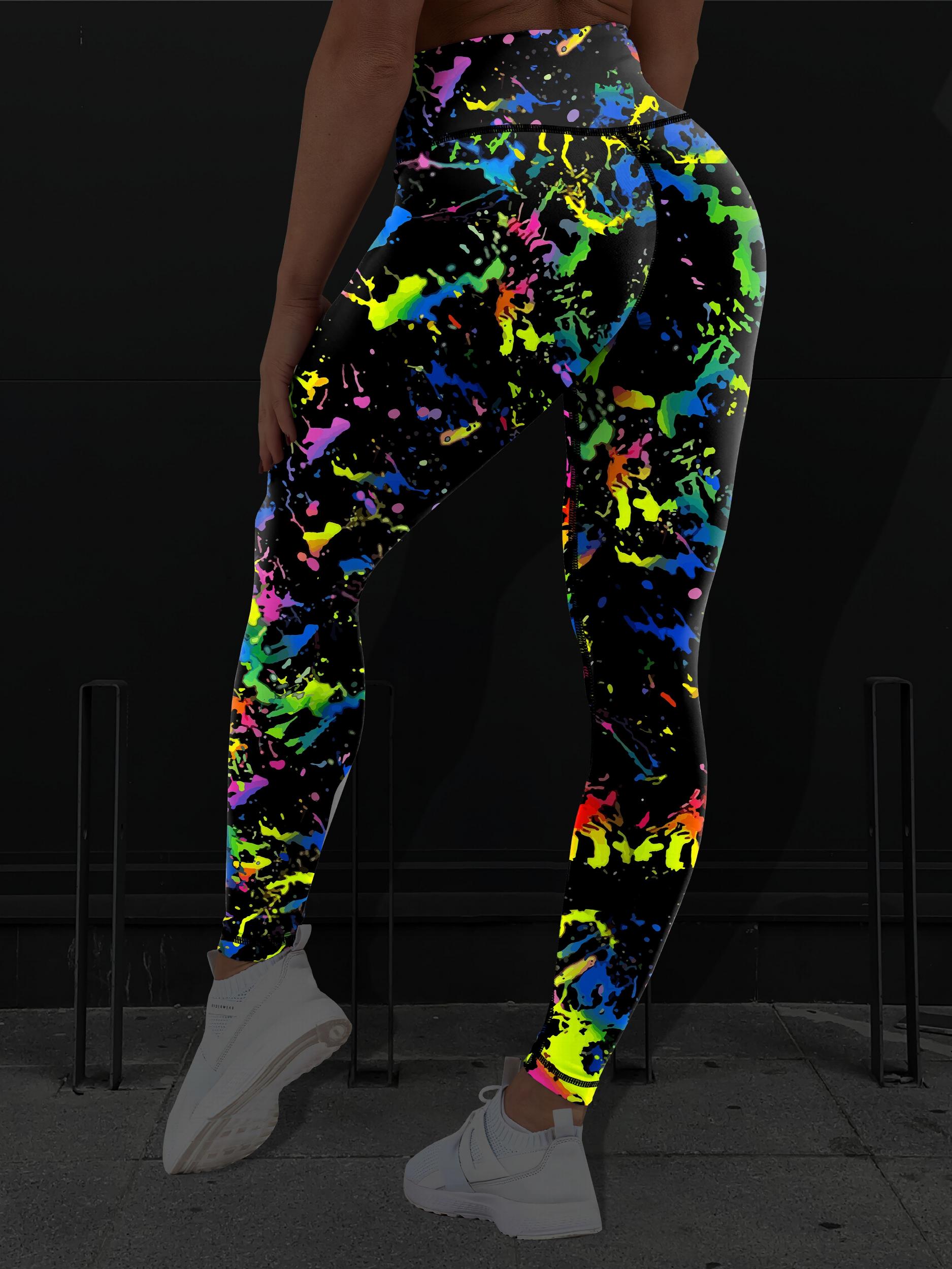 Splash Print High Waist Yoga Pants Women's Activewear
