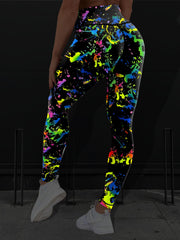 Splash Print High Waist Yoga Pants Women's Activewear