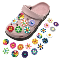 25pcs Flower Pattern PVC Shoe Charms For Clogs Birthday Party Favors