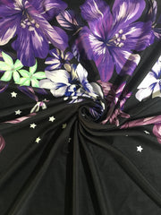 Colorblock Floral V Neck Mini Dress