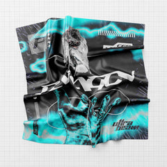 Hip Hop Tie Dye Square Scarf Letter Hand Print Bandana Punk Satin Neckerchief