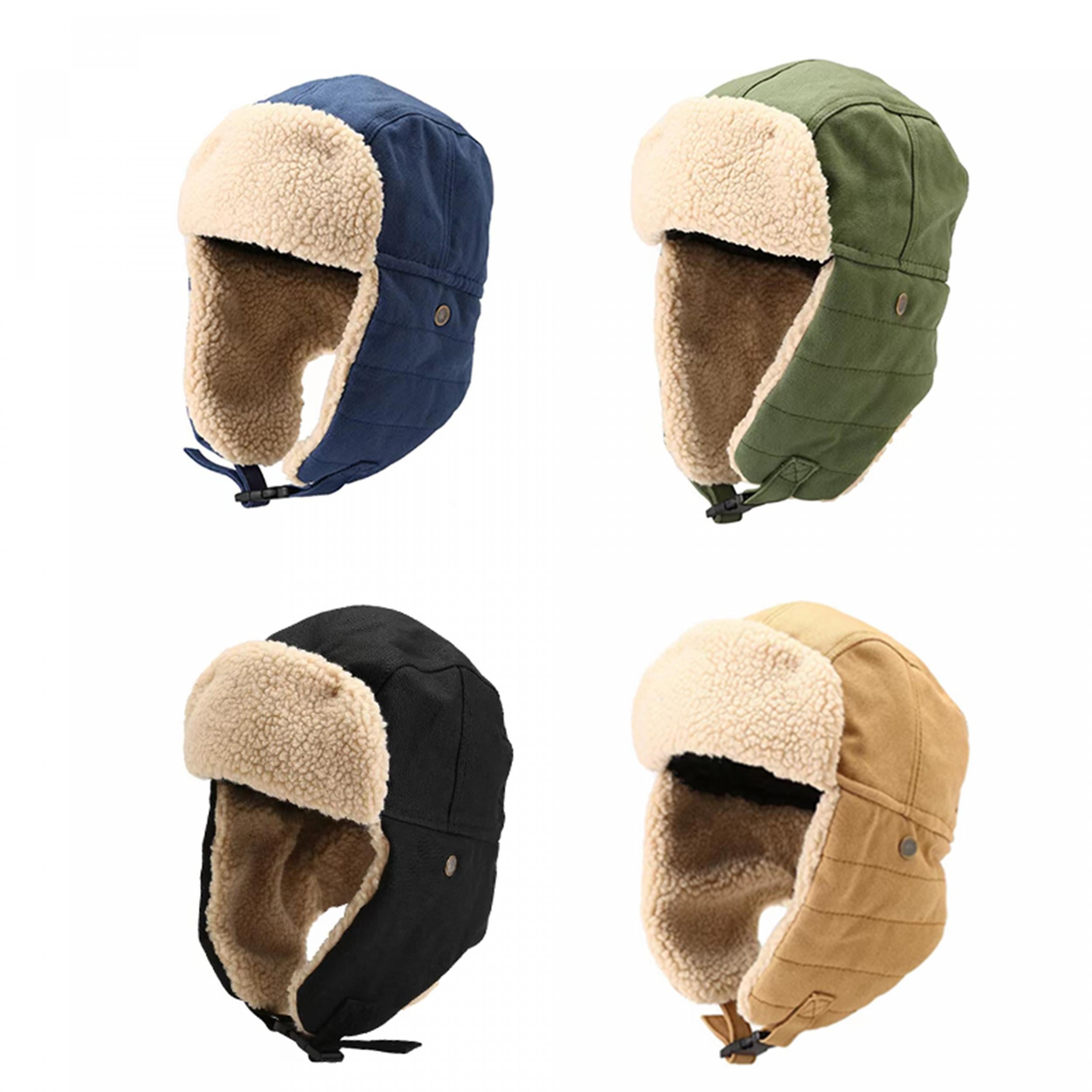 Outdoor Windproof Ear Protection Fleece Lined Warm Hat Men Women
