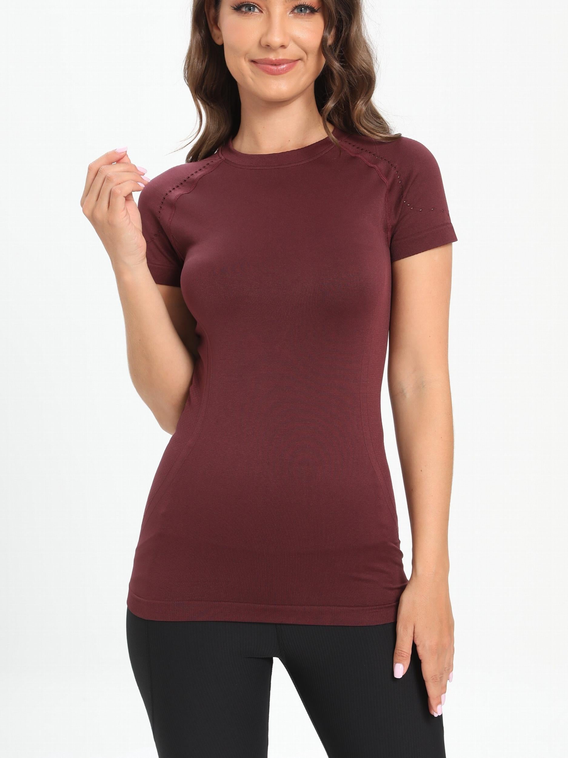 Seamless Yoga Top for Women Moisture Wicking Athletic Shirt