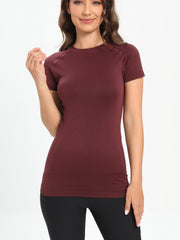 Seamless Yoga Top for Women Moisture Wicking Athletic Shirt