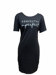 Letter Print Bodycon Tee Dress Crew Neck Casual Dress