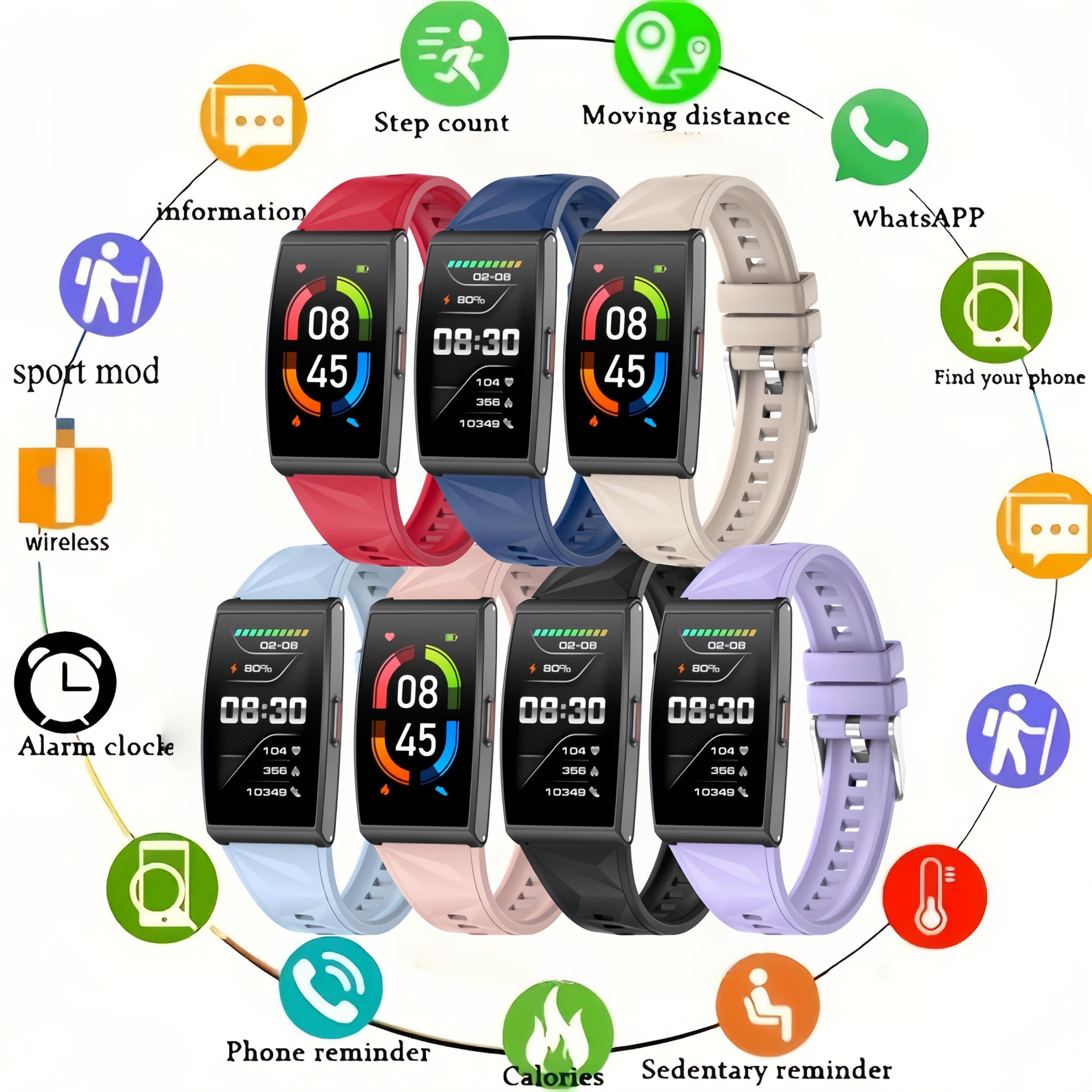 Unisex Smartwatch Fitness Tracker Music Control Call Message Notifications
