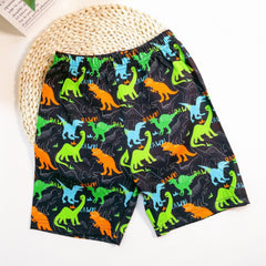 Boys Dinosaur Letter Print Casual Shorts, Kids Summer Clothes