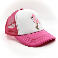 Flamingo Fish Bride Trucker Hat Mesh Breathable Hip Hop Sun Hat Y2K Sports Hat