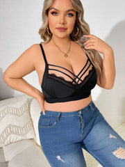 Plus Size Lace Crisscross Front Strappy Bra