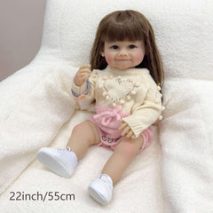 Realistic Silicone Vinyl Reborn Doll with Pink Knitted Outfit
