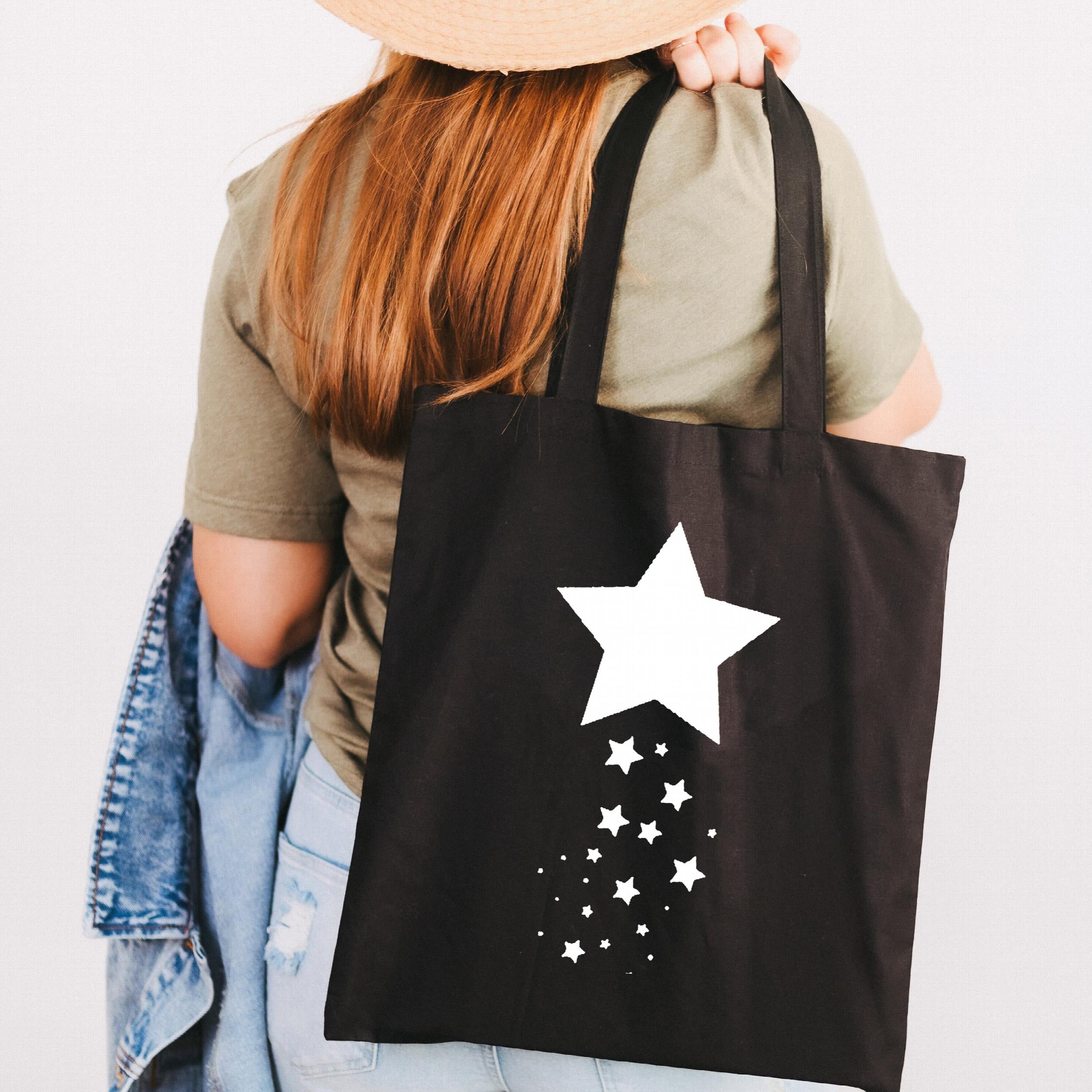 Funny Star Canvas Women Shopping Bags Girl Shoulder Cloth Bags Reusable