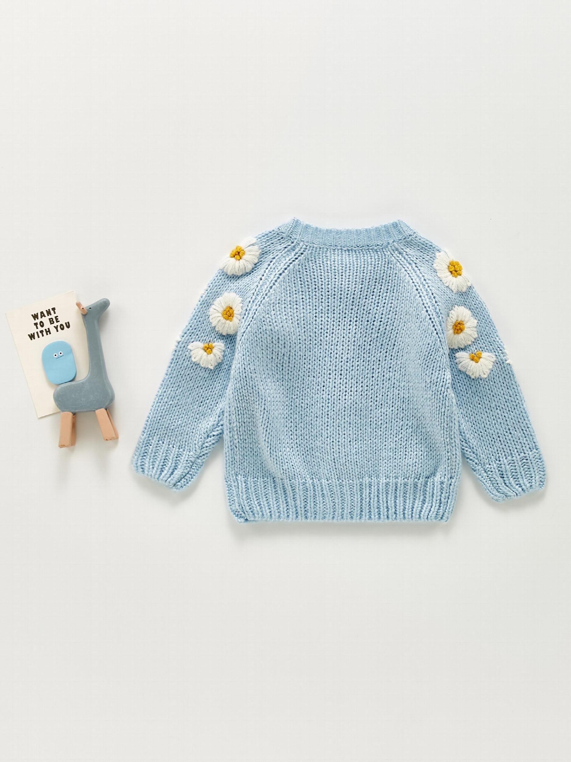 Newborn Baby Girls Knit Cardigan Sweater Infant Button Down Cotton Sweater