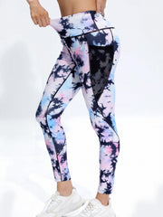 Tie Dye High Waist Yoga Pants Pocket Quick Dry Butt Lift Yoga Leggings