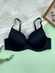 Solid Bow Knot Underwire Back Closure Bra