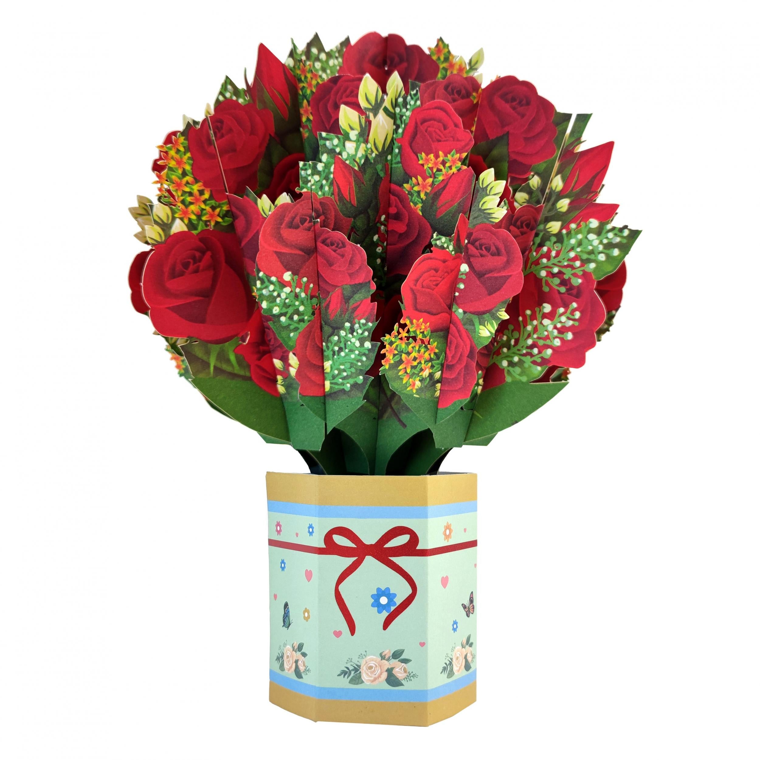 Butterfly Paper Flower Bouquet 3D Pop Up Card For Mom/Wife