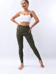 High Waist Camo Yoga Leggings with Pocket