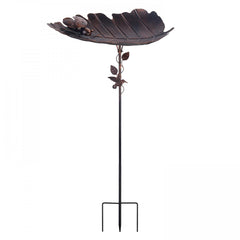 Outdoor Metal Bird Bathtub Ladybug Carved Bird Feeder Rust Proof Bird Bath Stake