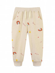 Girls' Cartoon Dogs Embroidered Joggers Sweatpants for 2-7 Years
