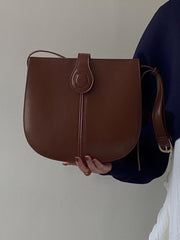 Women's Vintage Saddle Messenger Bag Large Capacity Shoulder Bucket Purse
