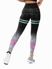 Sparkly Print Fitness Yoga Pants Slim Fit Leggings Women