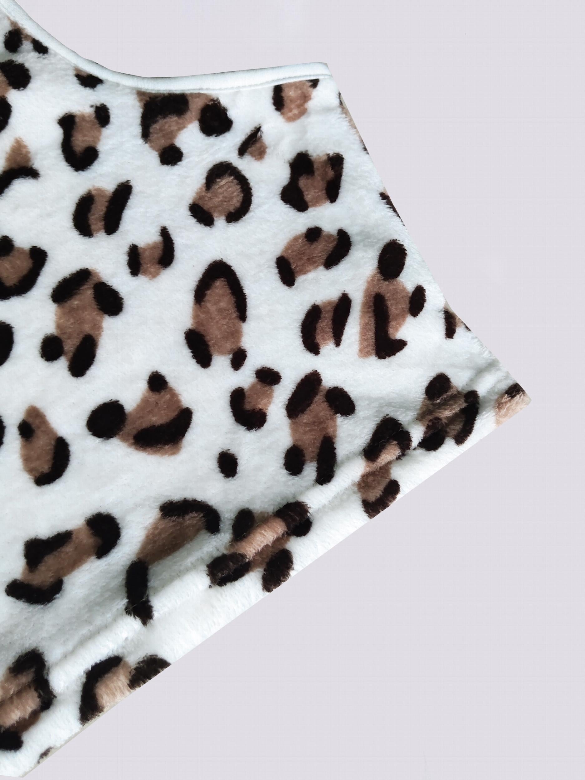 Leopard Print Plush Tank Top & Shorts Lounge Set