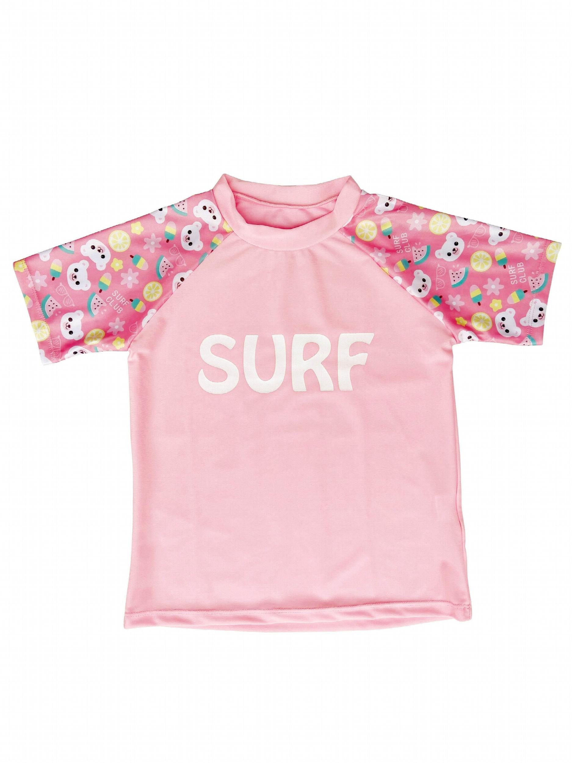 Toddler Girls Bikini Tankini Swimsuit Raglan Sleeve Top & Shorts Set