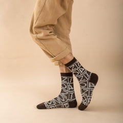 Men's Striped Pattern Crew Socks Breathable Casual Outdoor Unisex Socks