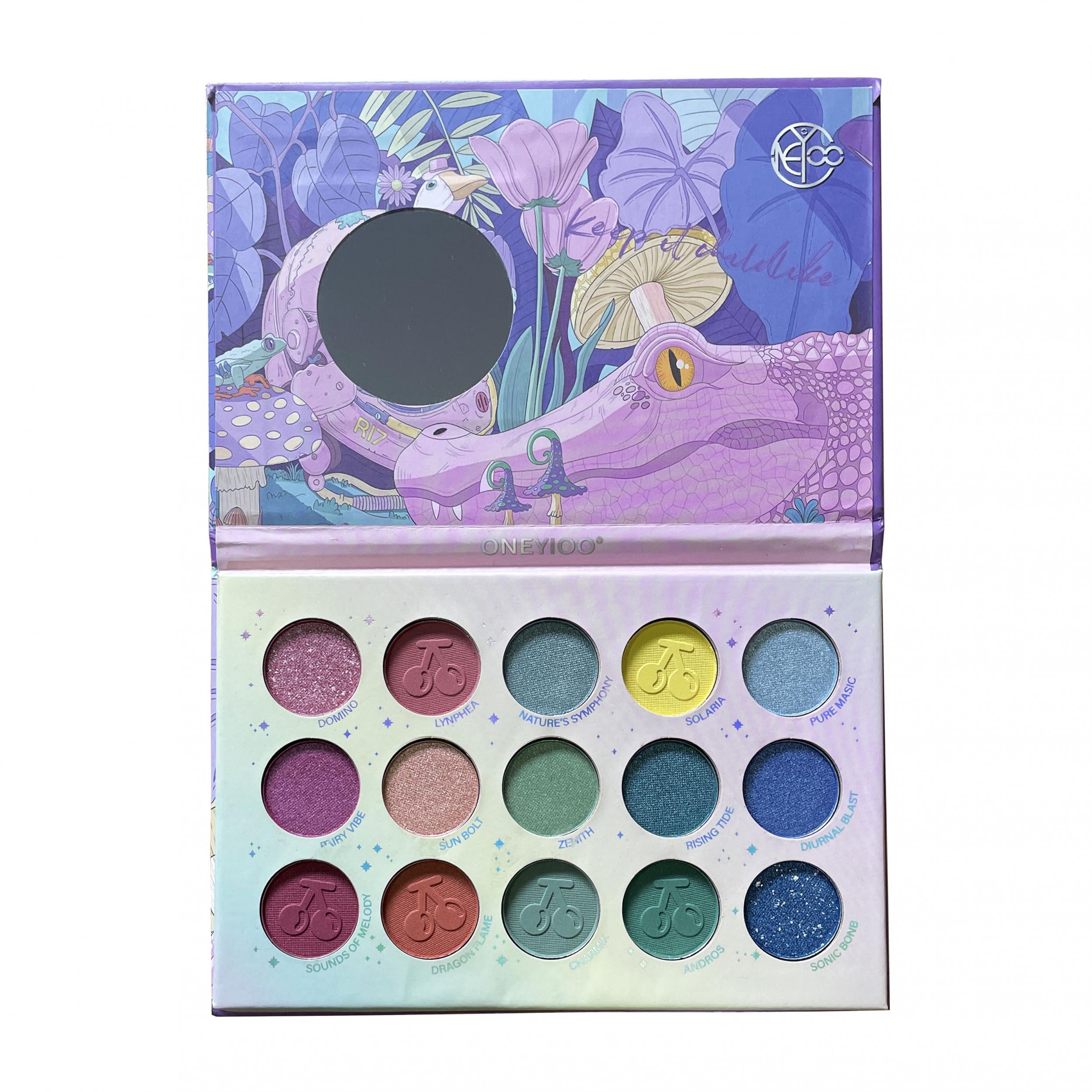 15-Color Eyeshadow Palette Hot Pink Shimmer Matte Pearly