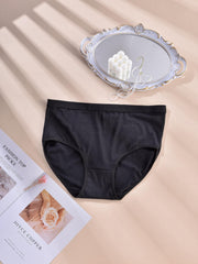 5 Pack Plus Size Basic Underwear Set Women's Plain High Rise Stretchy Panty