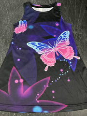 Girls Butterfly Print Sleeveless Princess Dress for Summer