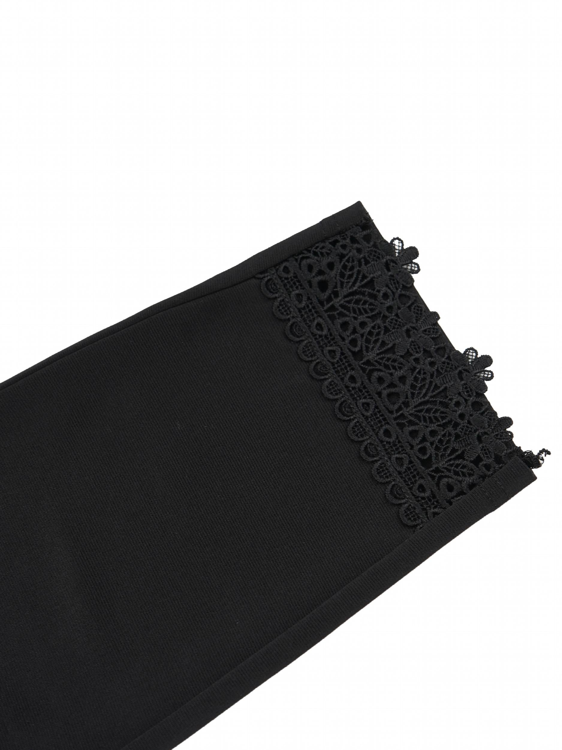Contrast Lace Skinny Leggings Stretchy Leggings Women's Clothing