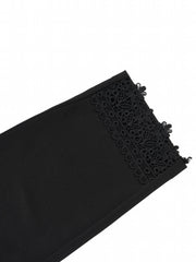 Contrast Lace Skinny Leggings Stretchy Leggings Women's Clothing