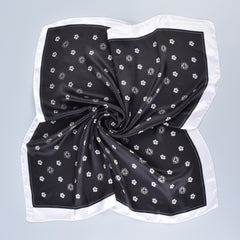 Camellia Printed Bandana Classic Square Scarf Satin Neckerchief Silk