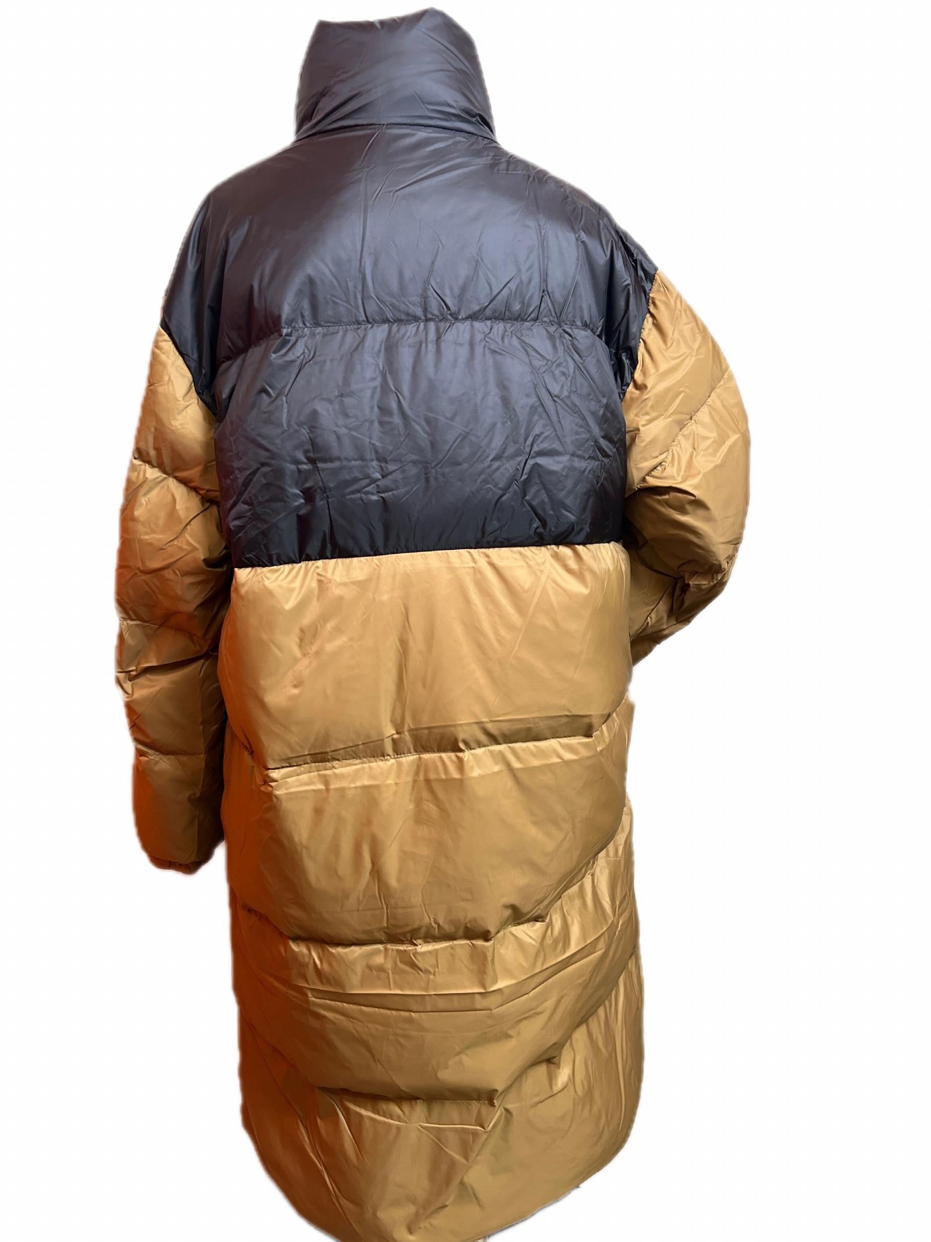 Long Puffer Jacket Mock Neck Loose Fit Down Jacket