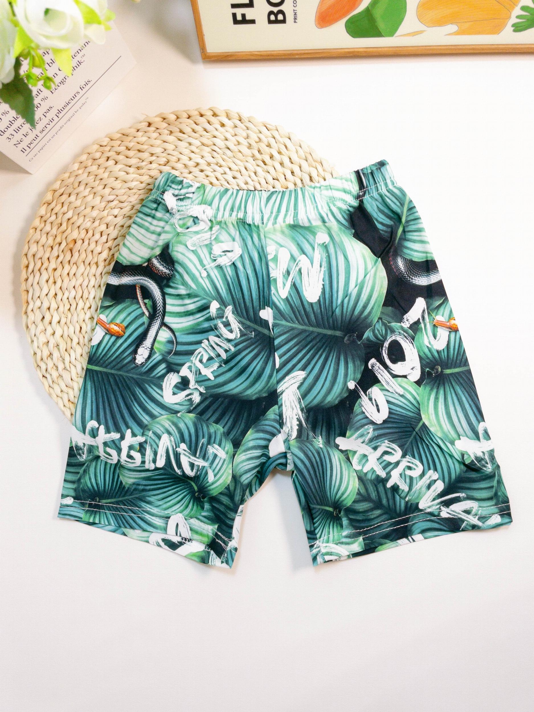 Boys Tropical Leaves Flower Shorts Swim Trunks