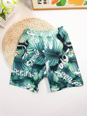 Boys Tropical Leaves Flower Shorts Swim Trunks