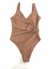 Ruched Knot High Cut One Piece Swimsuit for Women