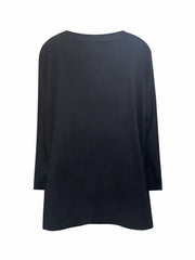 Women's Plus Graphic Print Long Sleeve Tunic Top With Pockets