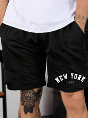 York 5074 Comfy Shorts Men s Casual Solid Elastic Waist Drawstring Shorts