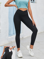 Cross Waistband Pocket Sports Running Yoga Pants