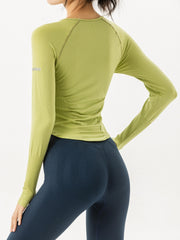Long Sleeve Round Neck Slim Fit Yoga Top