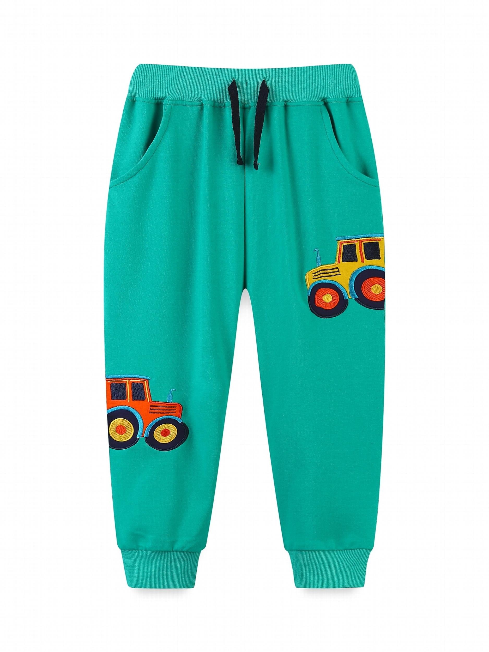 Excavator Print Boys Sweatpants Quick dry Jogger Pants Kids Clothing
