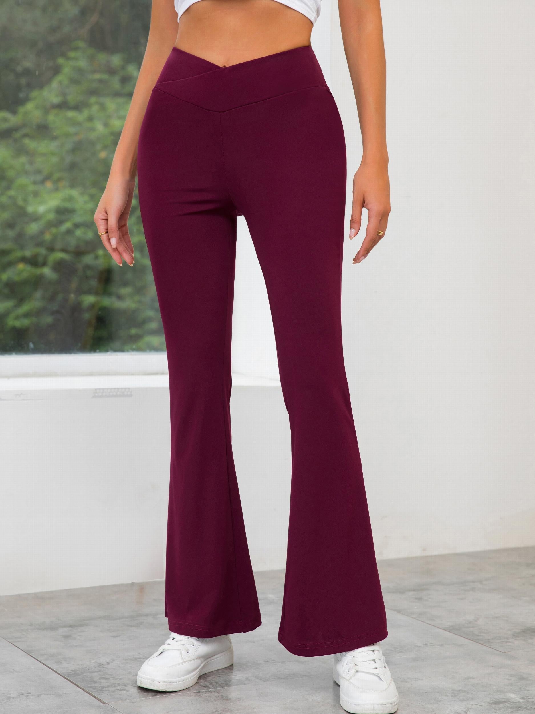 High Waist Flare Pants Casual Flare Leg Pants Women's Clothing