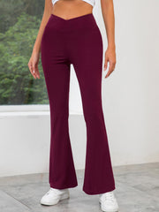 High Waist Flare Pants Casual Flare Leg Pants Women's Clothing