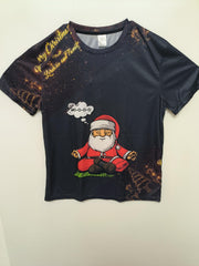 Santa Claus Meditating Print Men's Short Sleeve Tee