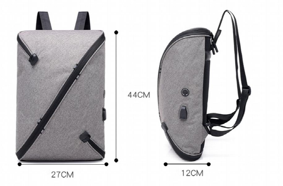 Men's Shoulder Bag USB Charging Backpack Large Capacity School Bag