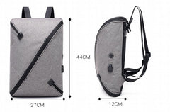 Men's Shoulder Bag USB Charging Backpack Large Capacity School Bag