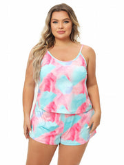 Tie Dye Cami Top & Shorts Pajama Set